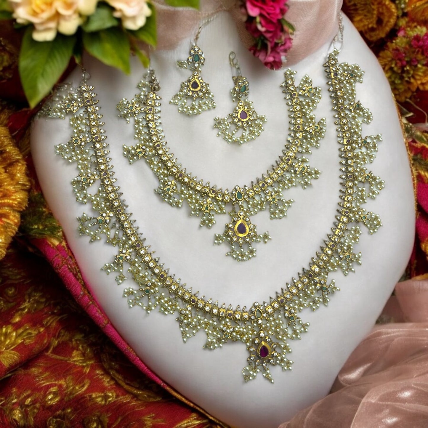 🌿"Pearl Cascade" Necklace Set🌿