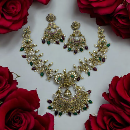 ✨"Lakshmi Rosa" Necklace Set