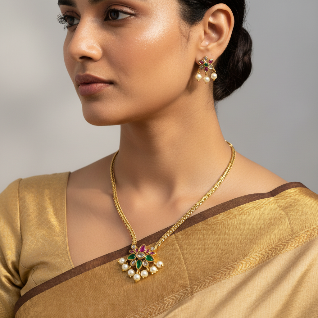Gulbahar Blossom Necklace Set