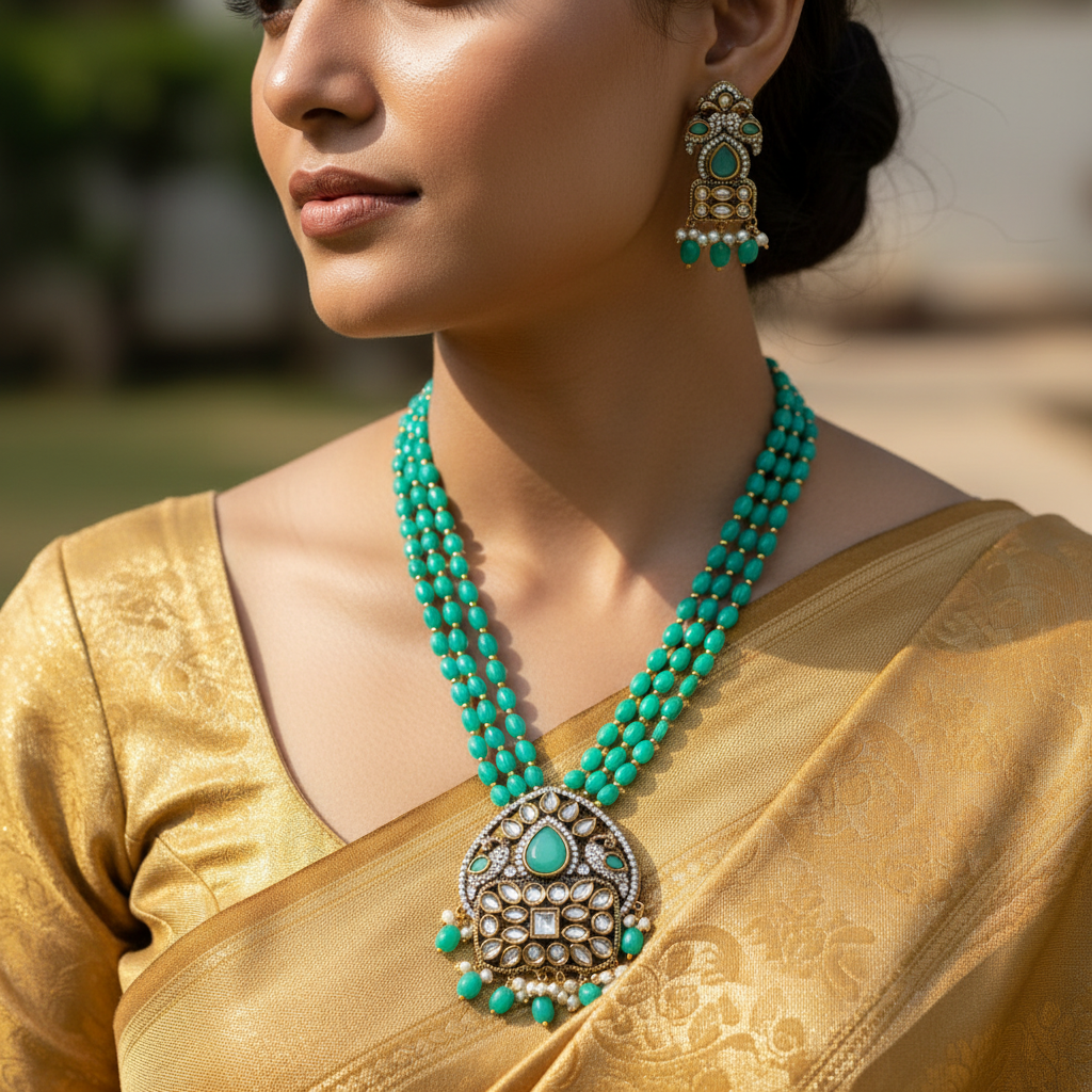 💙 "Meher" Royal Kundan Necklace Set 💙