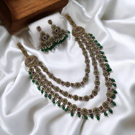 🌿 "Ratna Trayi" Necklace Set 🌿