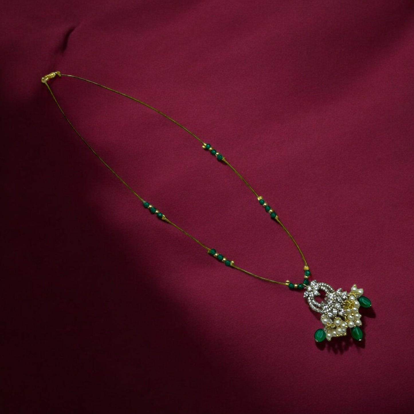 Invisible Emerald Pendant Necklace