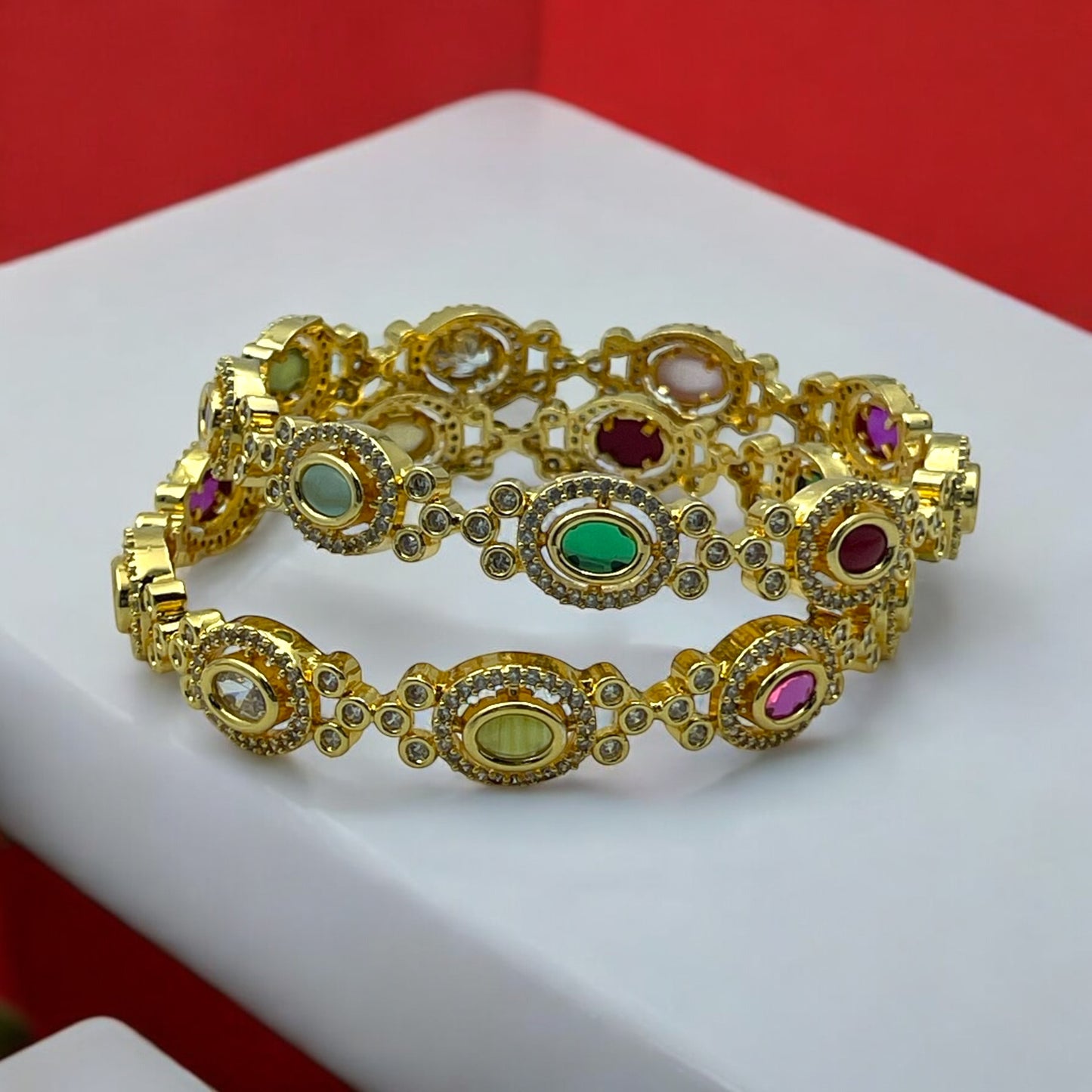 💜💚💖 "Devyani Kangan" Gold Bangle Set 💖💚💜