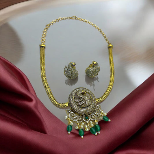 🦢 "Regal Swan" Antique Necklace Set 🦢