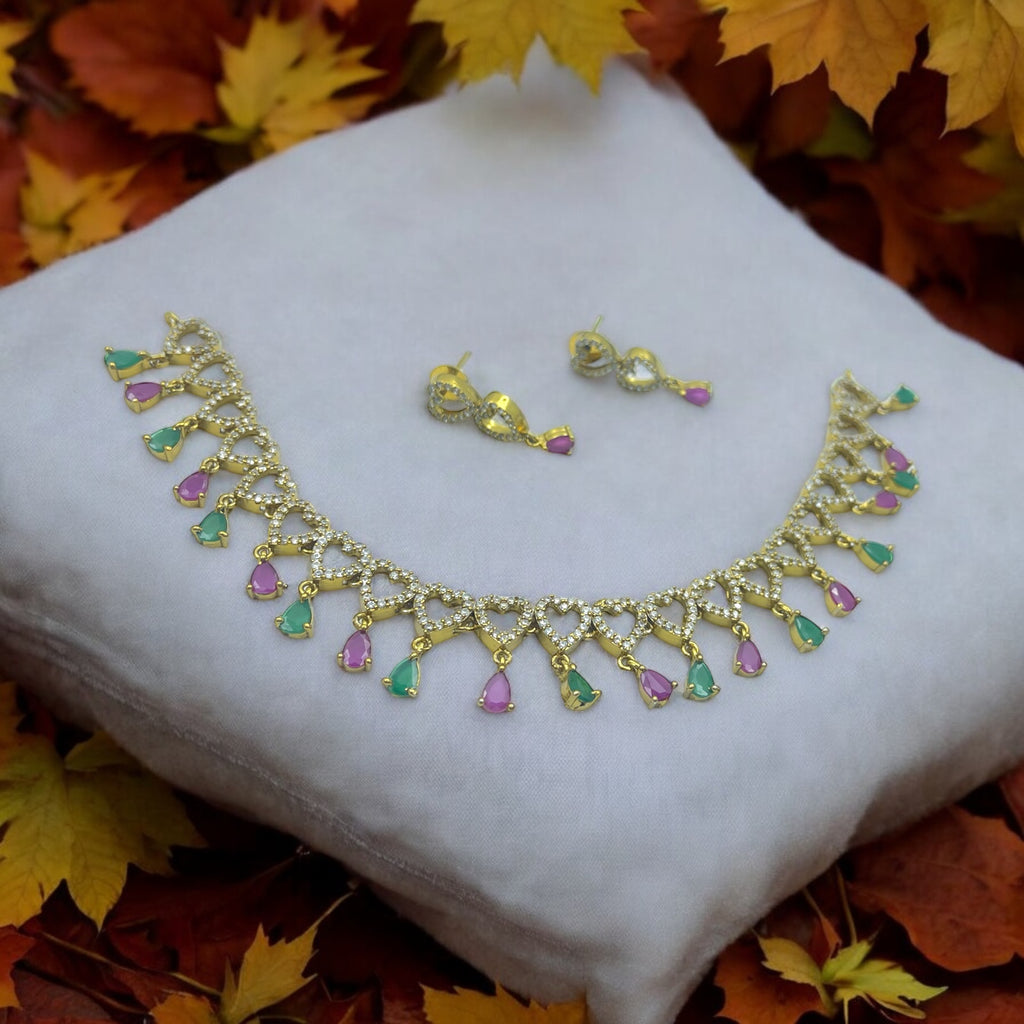 Heart Charm Necklace Set