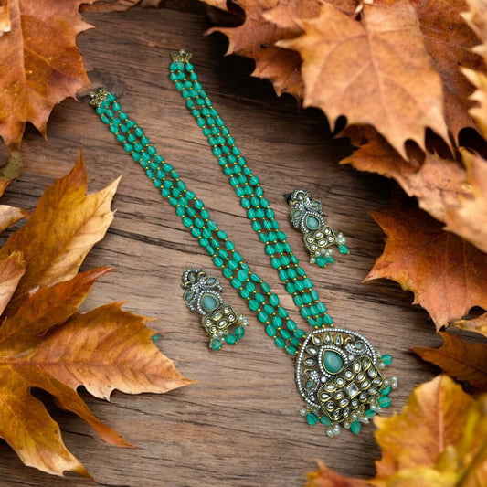 💙 "Meher" Royal Kundan Necklace Set 💙