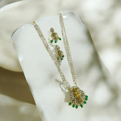 🤍 "Shaaravi" Divine Pearl Necklace Set 🤍