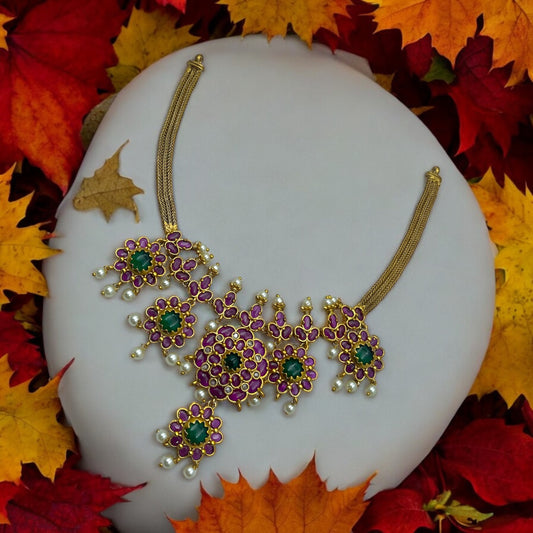 ✨"Pushpa Ratna" Necklace Set