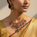 ✨"Pushpa Ratna" Necklace Set