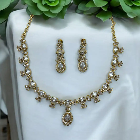 Royal Radiance Crystal Necklace and Earrings Set