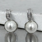 Majestic Pearl Diamond Hoop Earrings