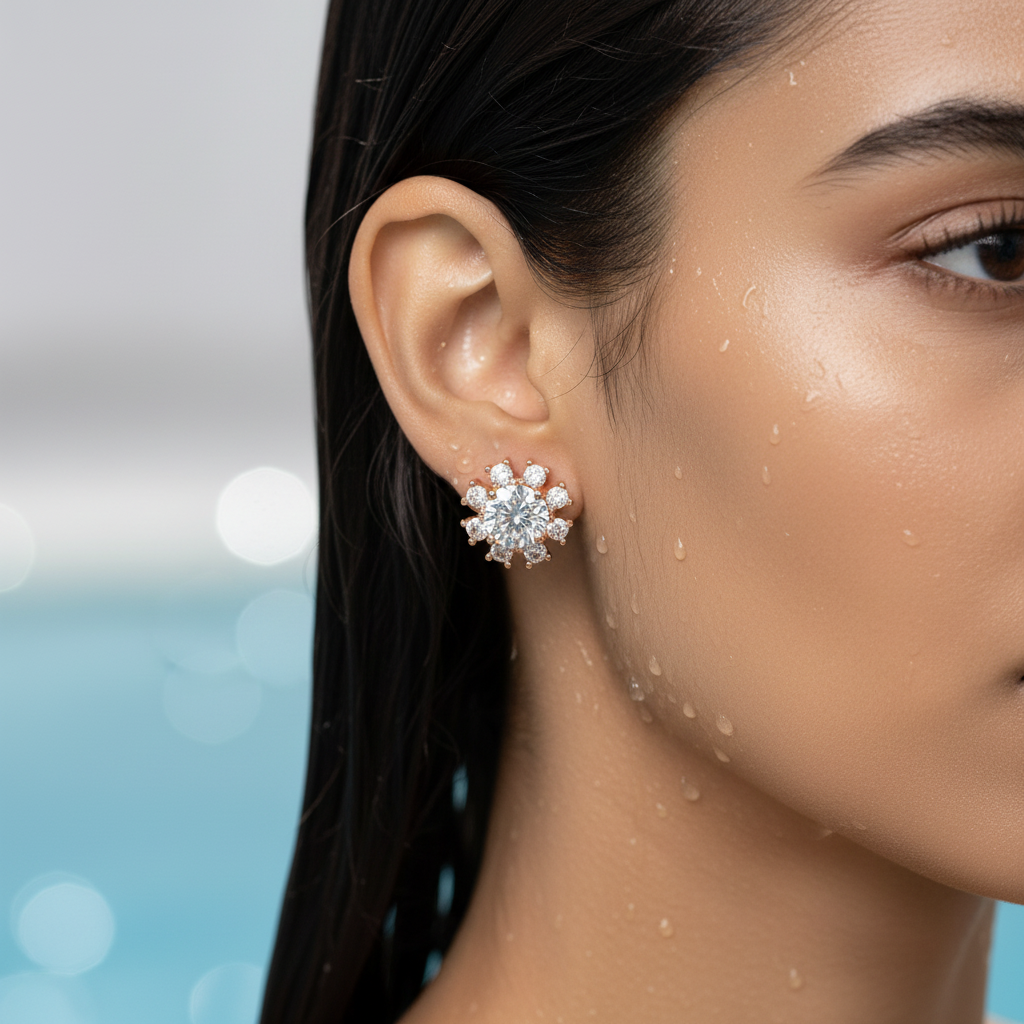 Radiant Cluster Crystal Stud Earrings