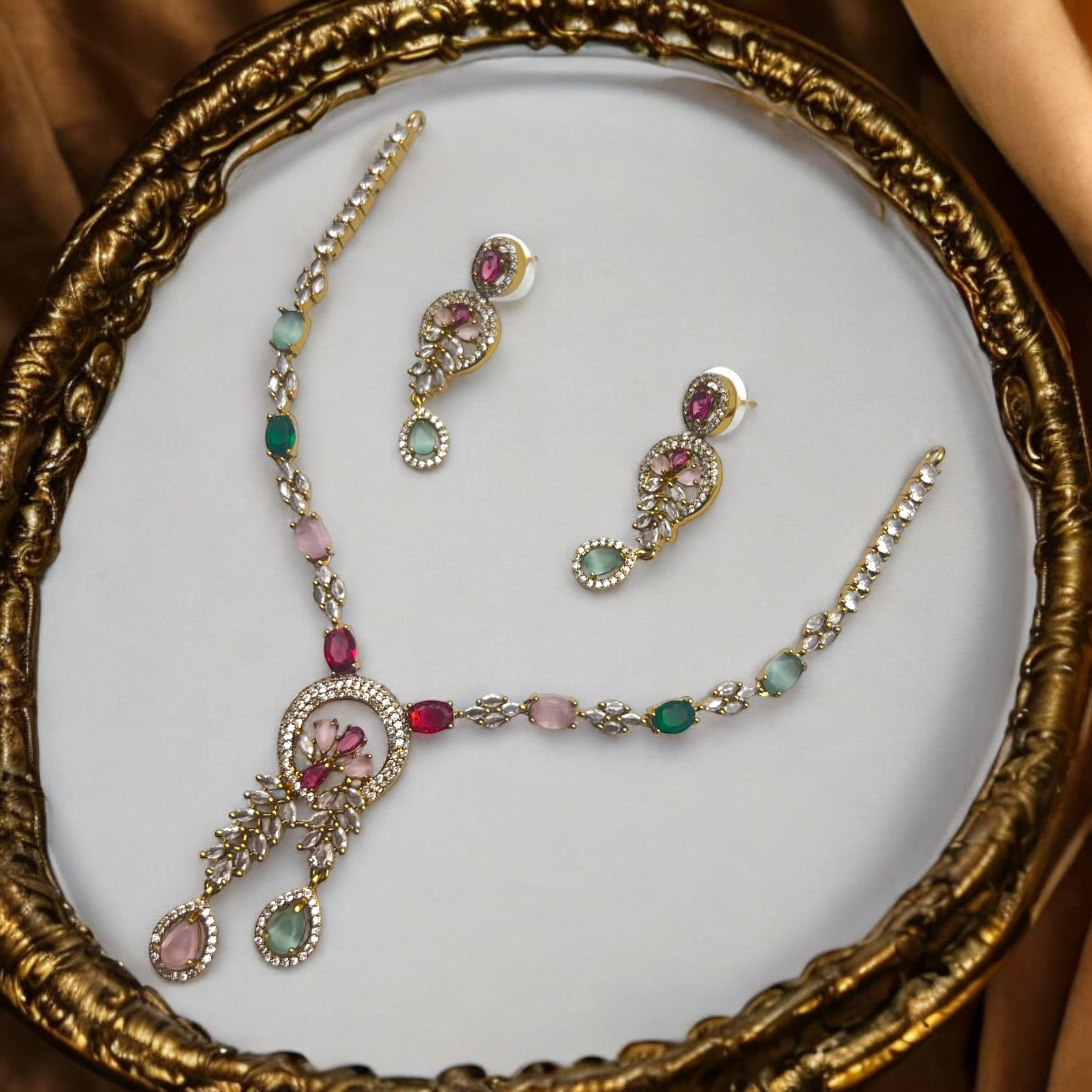 "Regal Bloom" Necklace Set 🌸💎