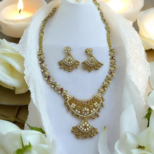 Regal Ethnic Necklace and Earrings Set