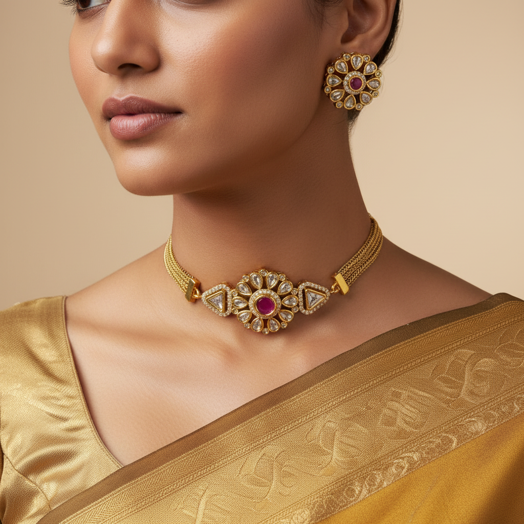 Regal Kundan Necklace Set