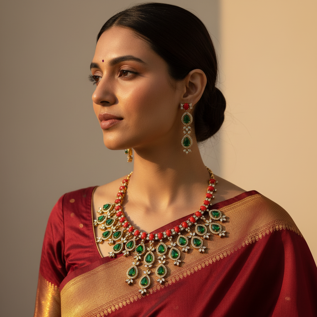 "Regal Harmony" Necklace Set ❤️💚✨