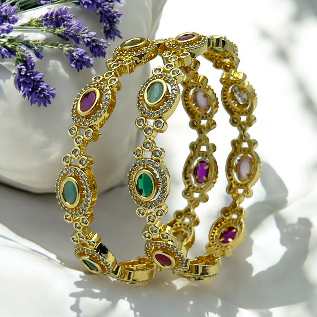 💜💚💖 "Devyani Kangan" Gold Bangle Set 💖💚💜