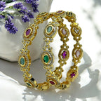 💜💚💖 "Devyani Kangan" Gold Bangle Set 💖💚💜