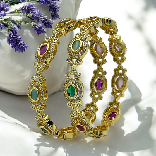 💜💚💖 "Devyani Kangan" Gold Bangle Set 💖💚💜