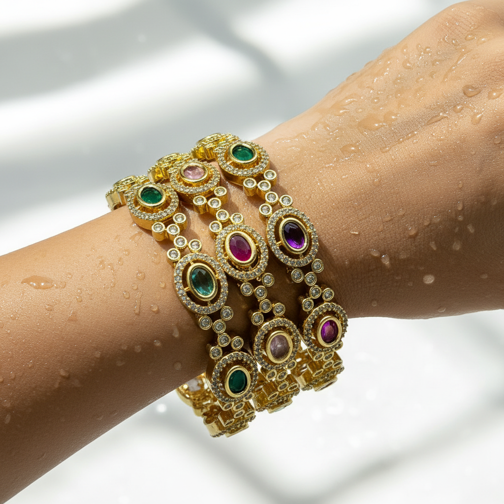 💜💚💖 "Devyani Kangan" Gold Bangle Set 💖💚💜