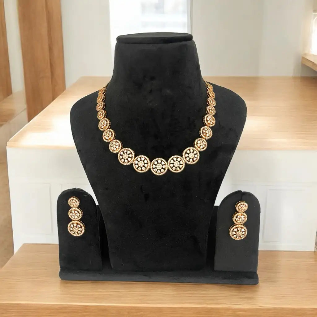 Radiant Grace American Diamond (AD) Necklace and Earrings Set