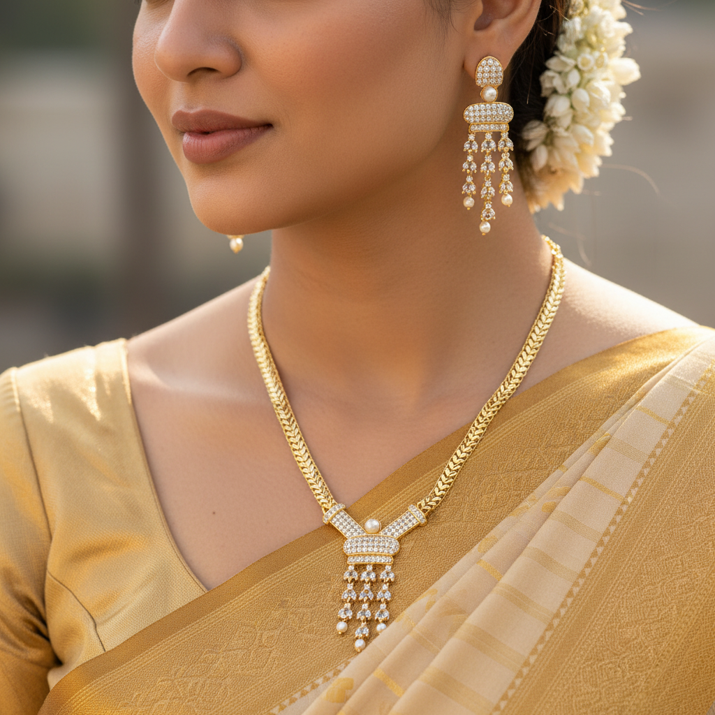 Pearl Elegance Necklace and Earrings Set