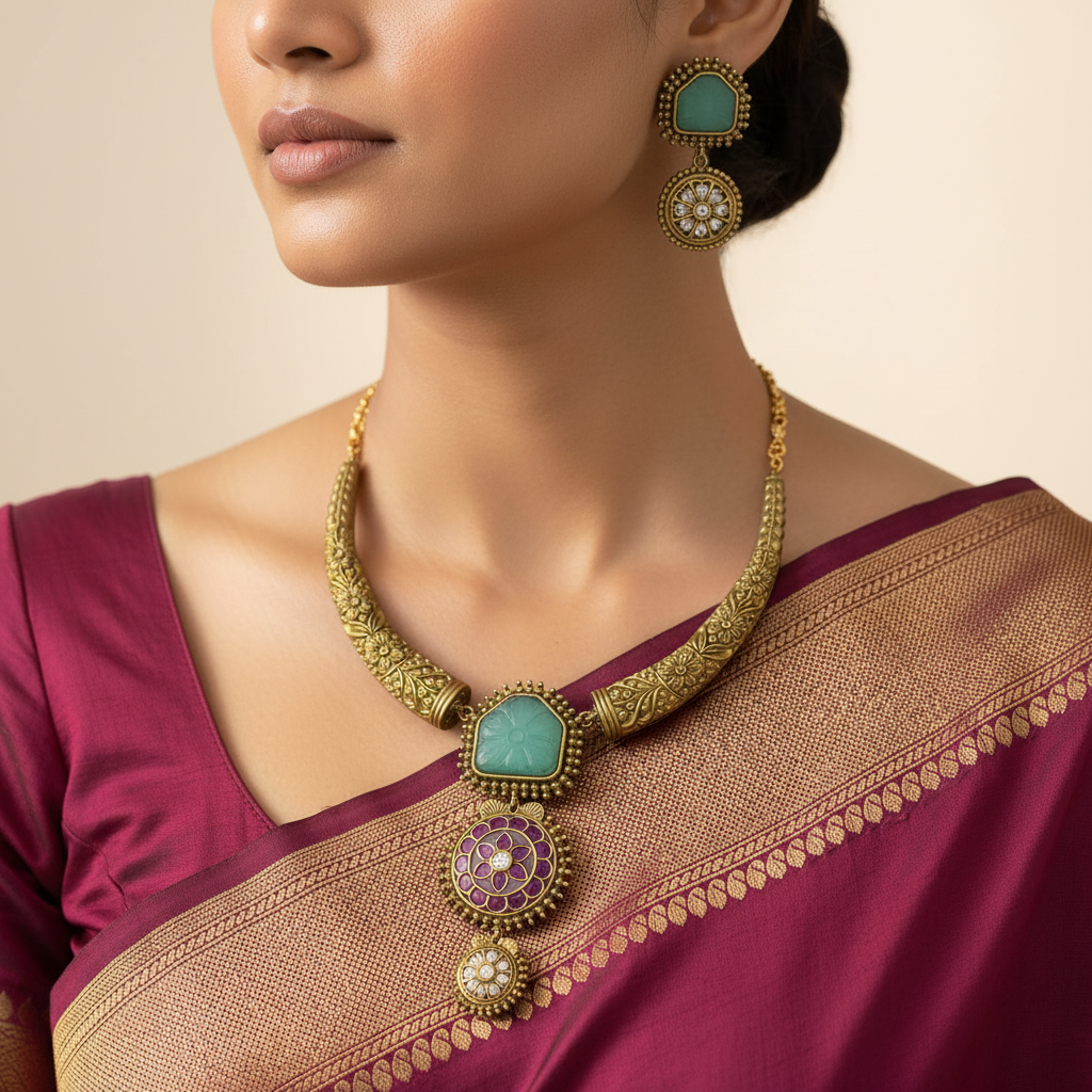💚 "Tribal Radiance" Necklace Set 💚