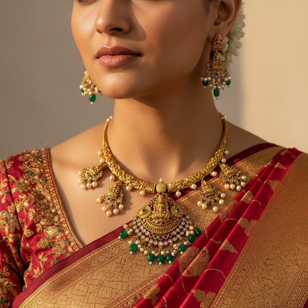 🌿"Regal Lakshmi" Necklace Set 🌿