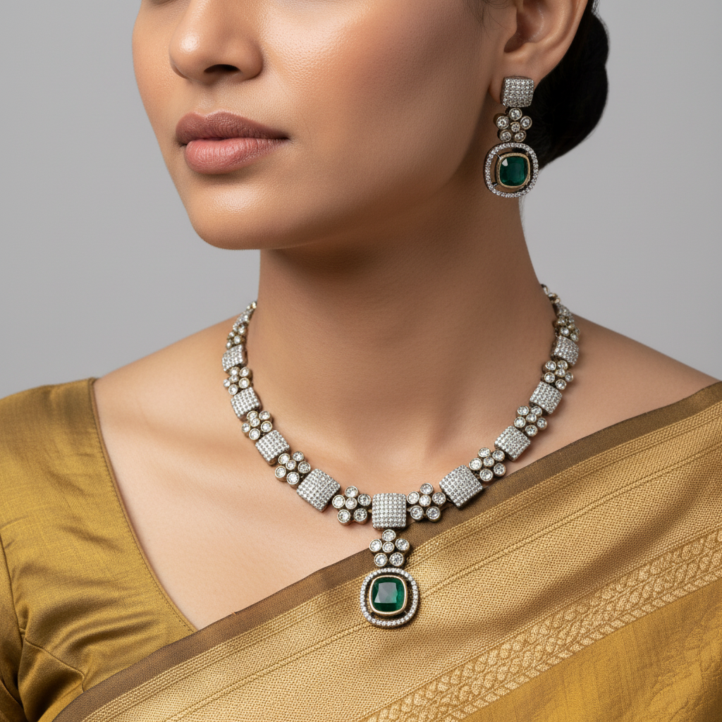 ✨"Chaturasra Harita" Necklace Set✨