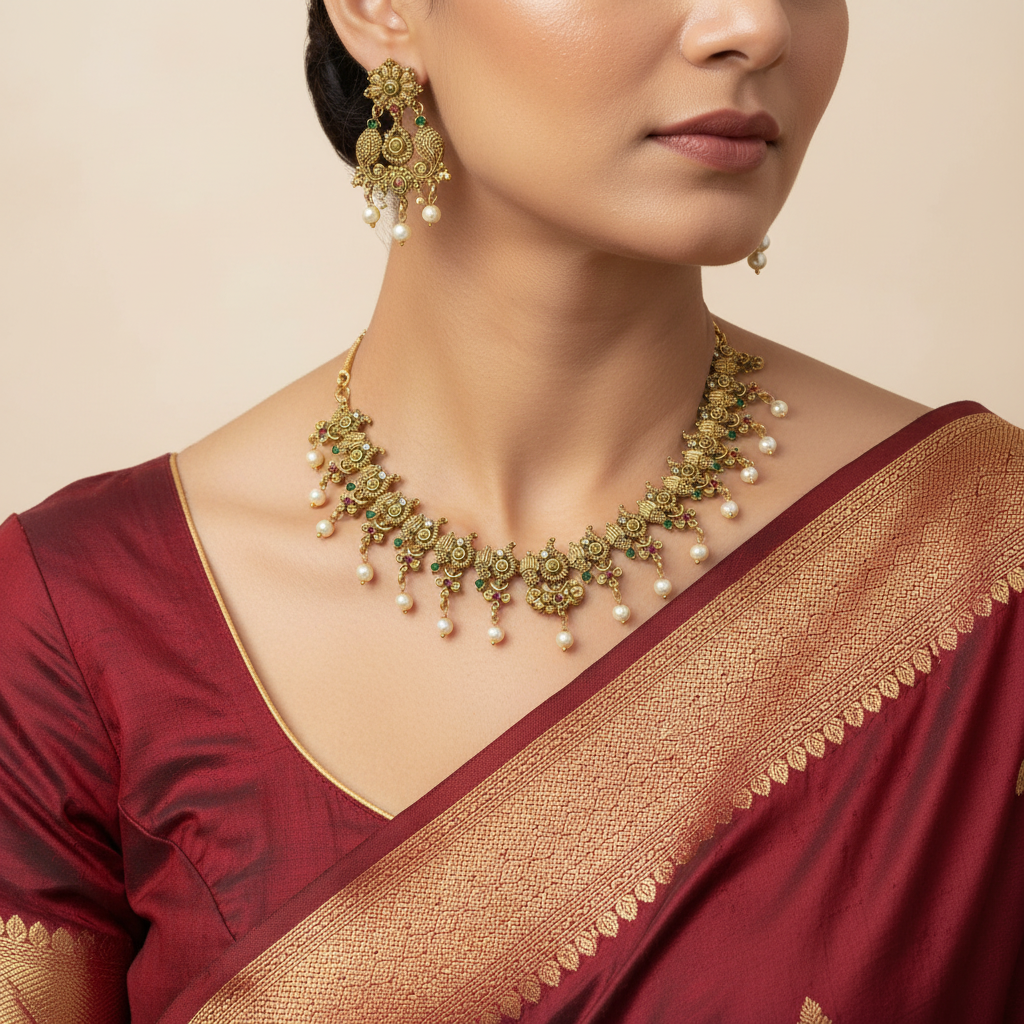 🌟🏵️ "Swarna Kusumaavali" Necklace Set 🌟🏵️