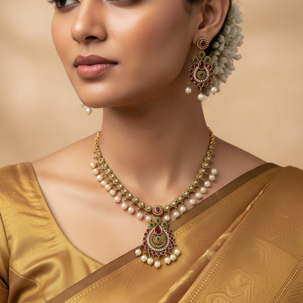🌼✨ "Parampara Jyoti" Necklace Set 🌼✨