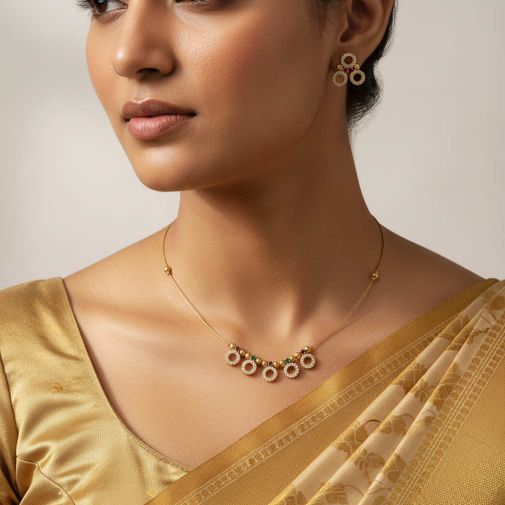 Dainty Halo Necklace Set