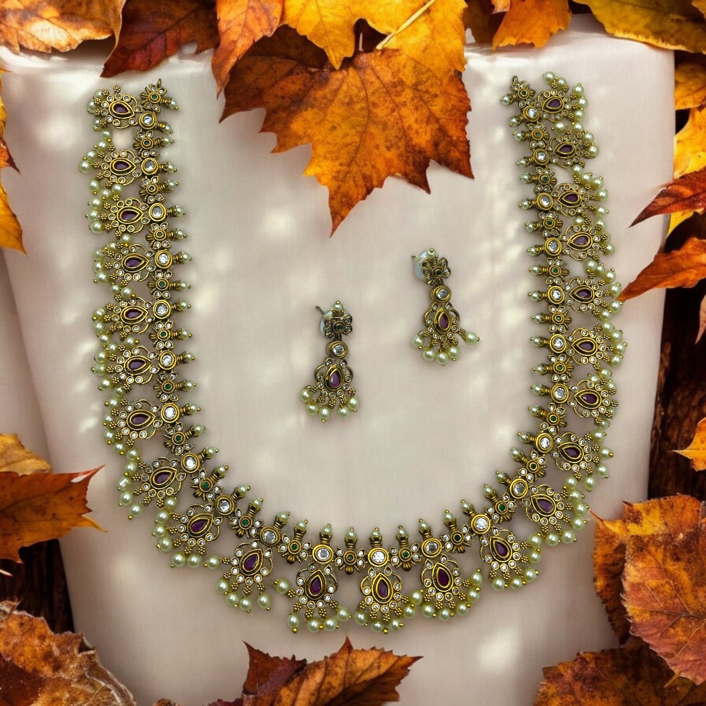 ✨"Raktim Prabha" Necklace Set
