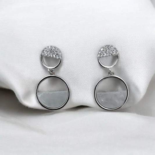 Modern Eclipse Drop Earrings