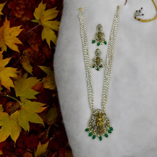 🤍 "Shaaravi" Divine Pearl Necklace Set 🤍