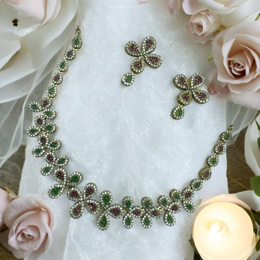 🌸🌿 "Pushpa Valli" Necklace Set 🌸🌿