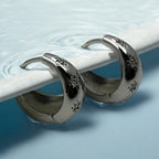 Star-Studded Crescent Earrings