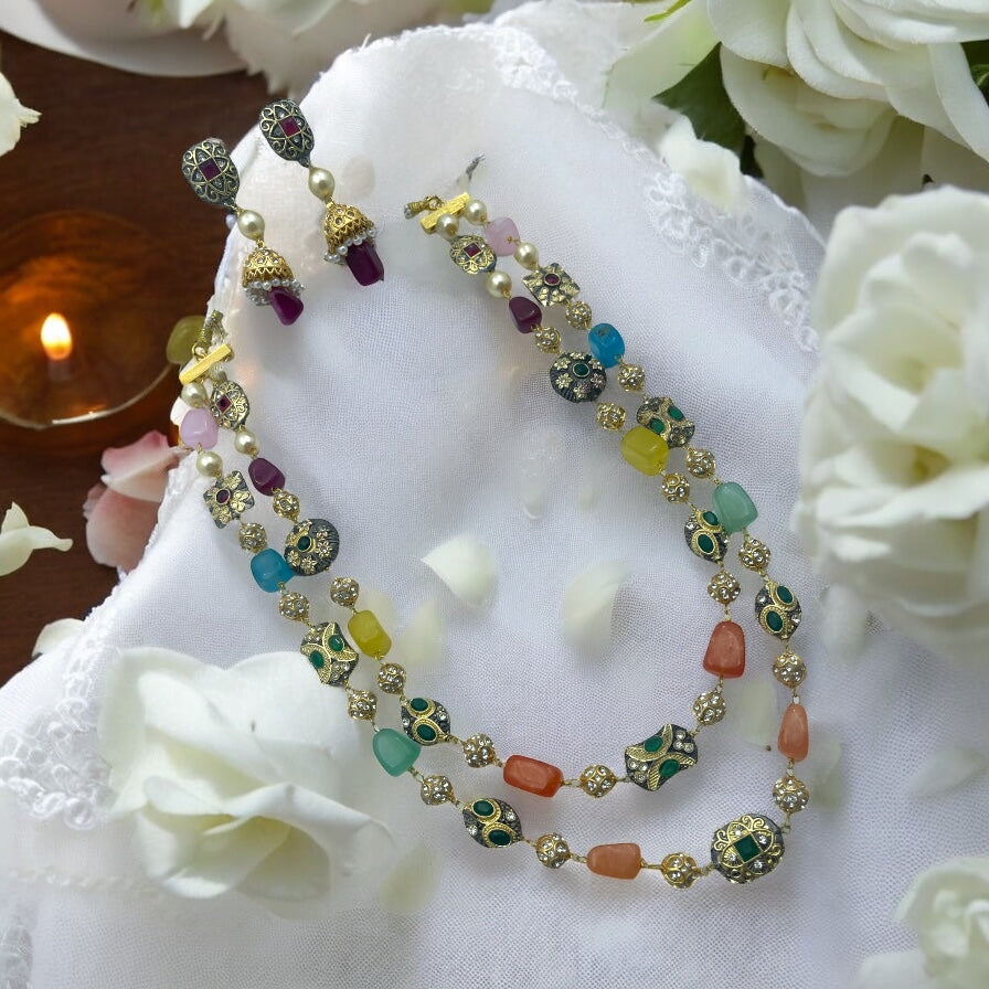 🎨 "Meenakari Tarang" Necklace Set 🎨
