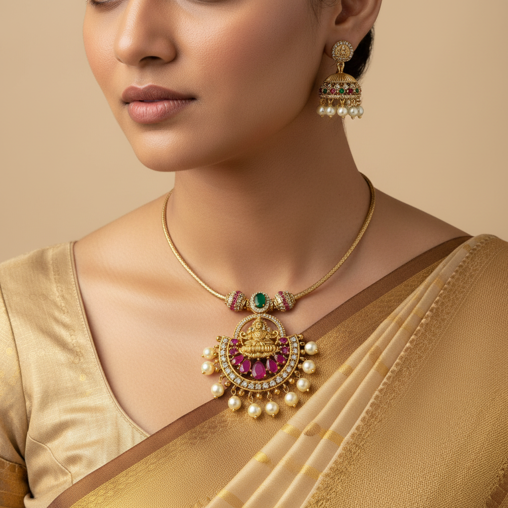 Lakshmi Temple Necklace Set