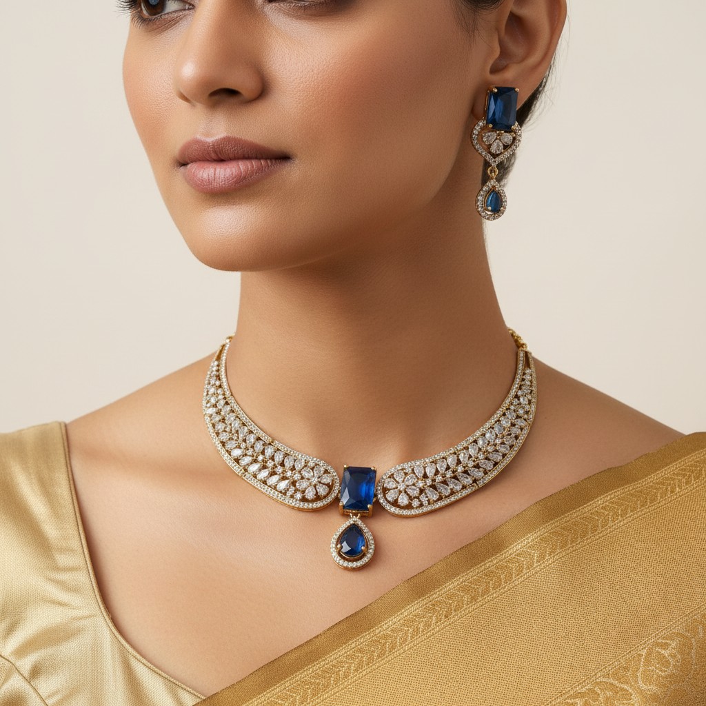 💙 "Neelima Chandrika" Necklace Set 💙
