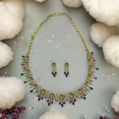 Crystal Bloom Necklace and Earrings Set