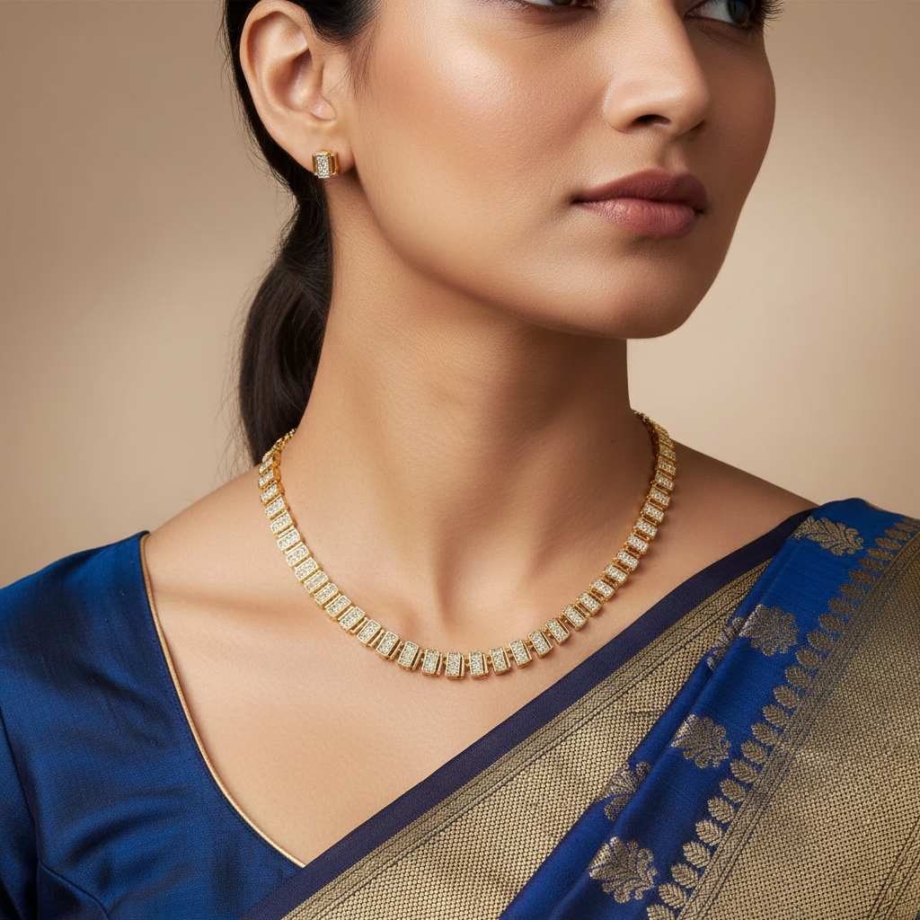 Regal Bar Necklace and Earring Set