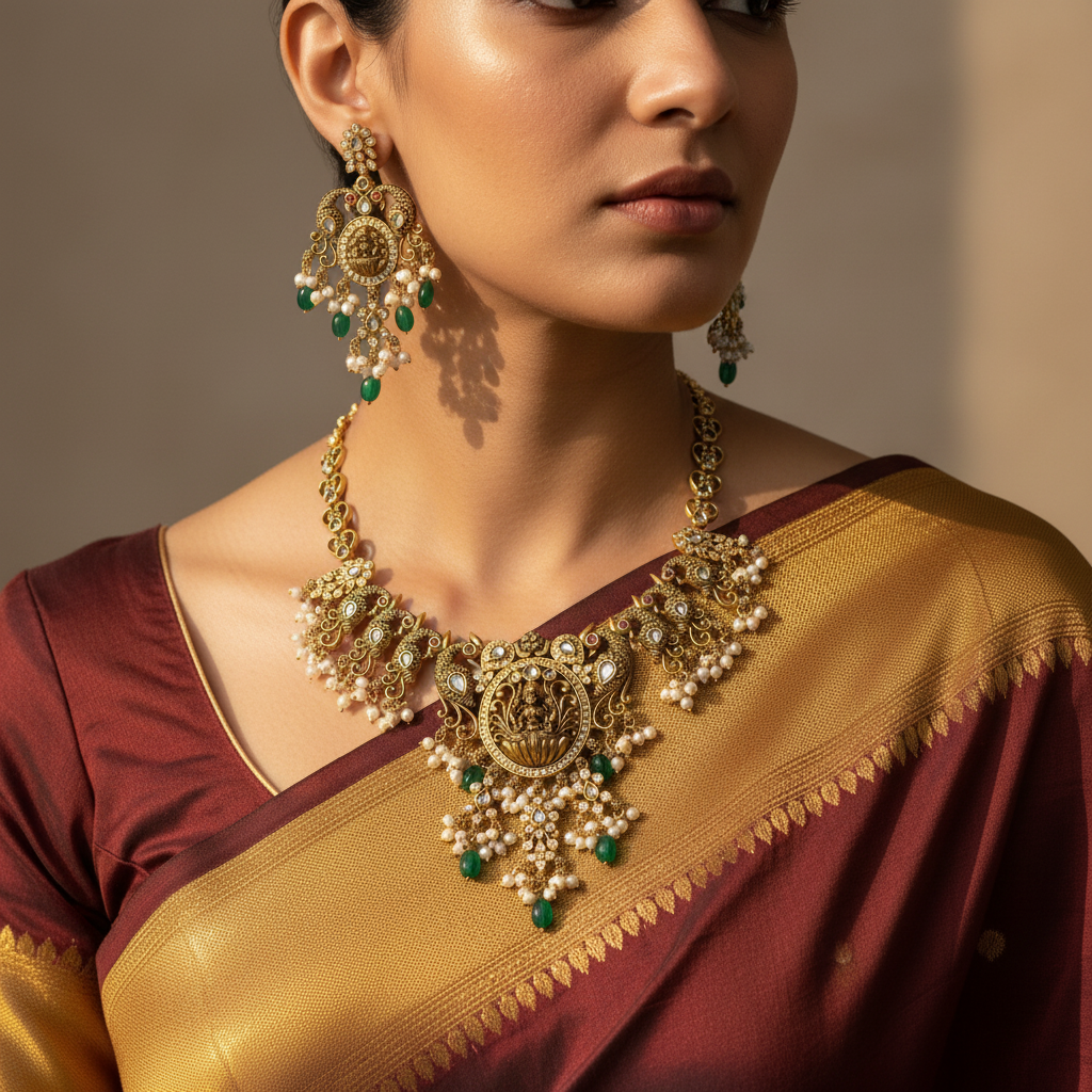 👑"Divine Lakshmi" Necklace Set👑