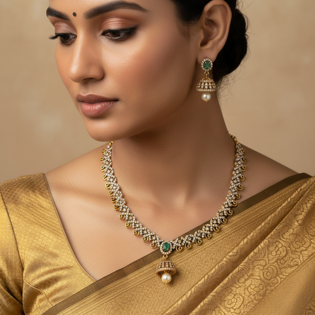 "Royal Jadau" Necklace Set 💛✨