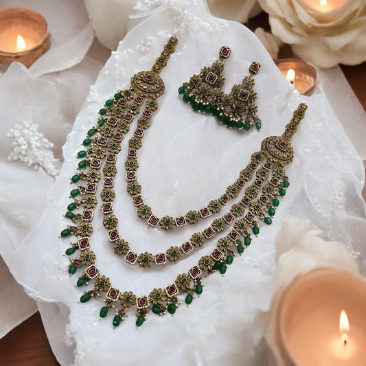 🌿 "Ratna Trayi" Necklace Set 🌿