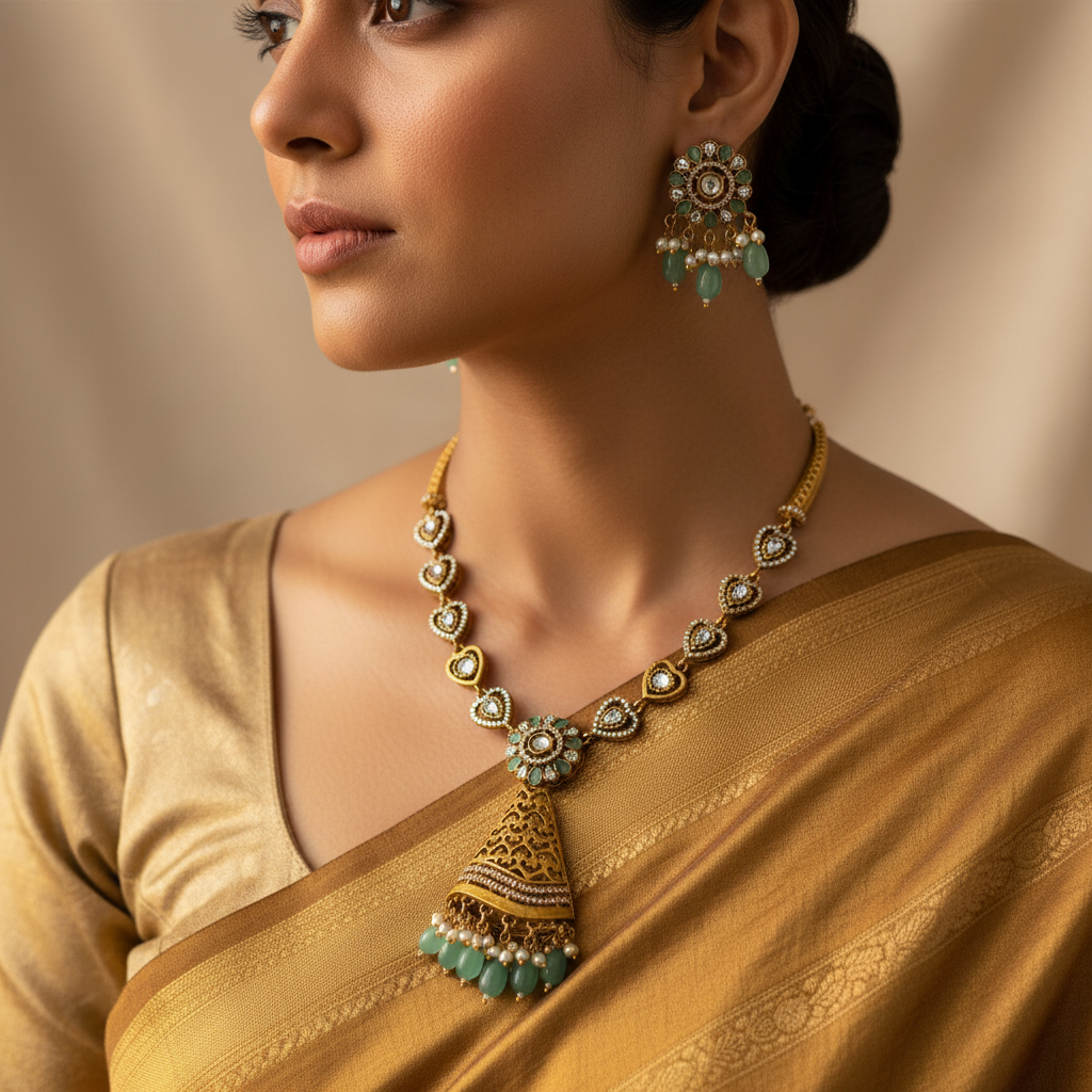 💚 "Hridaya Harita" Necklace Set 💚