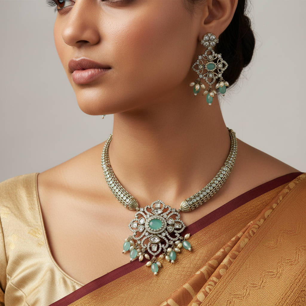 Victorian Green Necklace Set