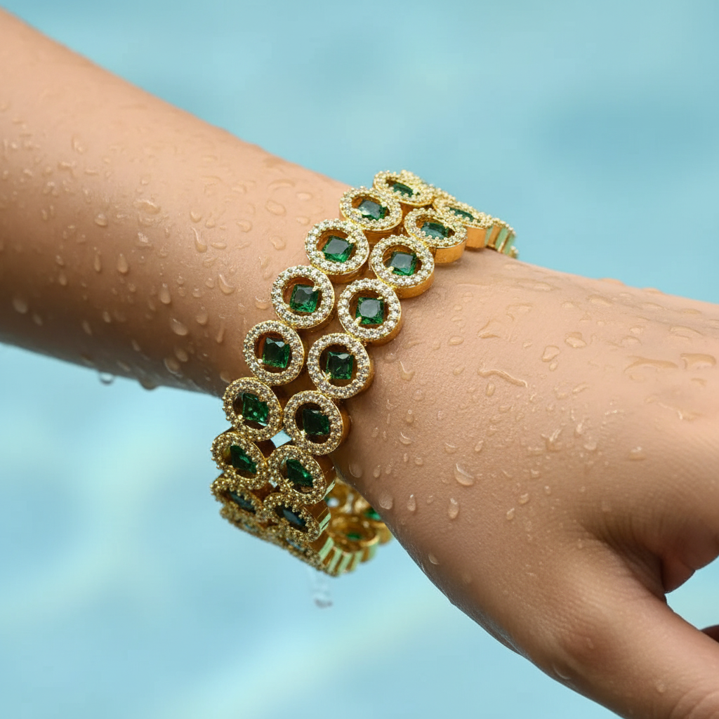 Emerald Embrace Bangle Set