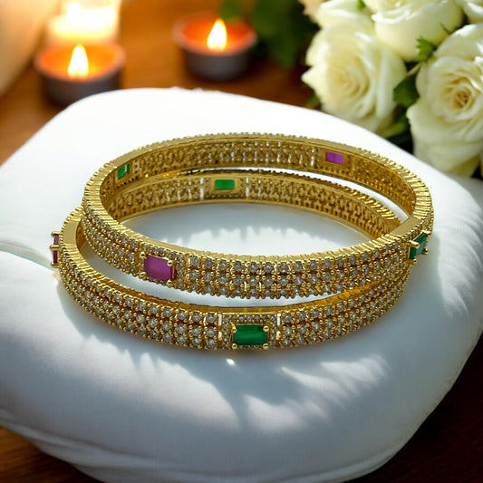 💖💚✨ "Ratnagarbha"  Gold Bangle set ✨💚💖
