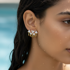 Triangular Crystal Multi-Band Earrings
